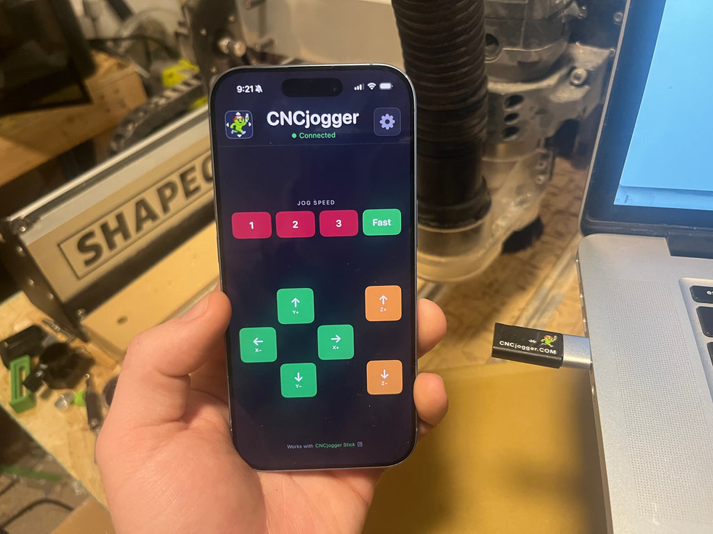 CNCjogger Stick — Wireless CNC Jog Control for iPhone & Android