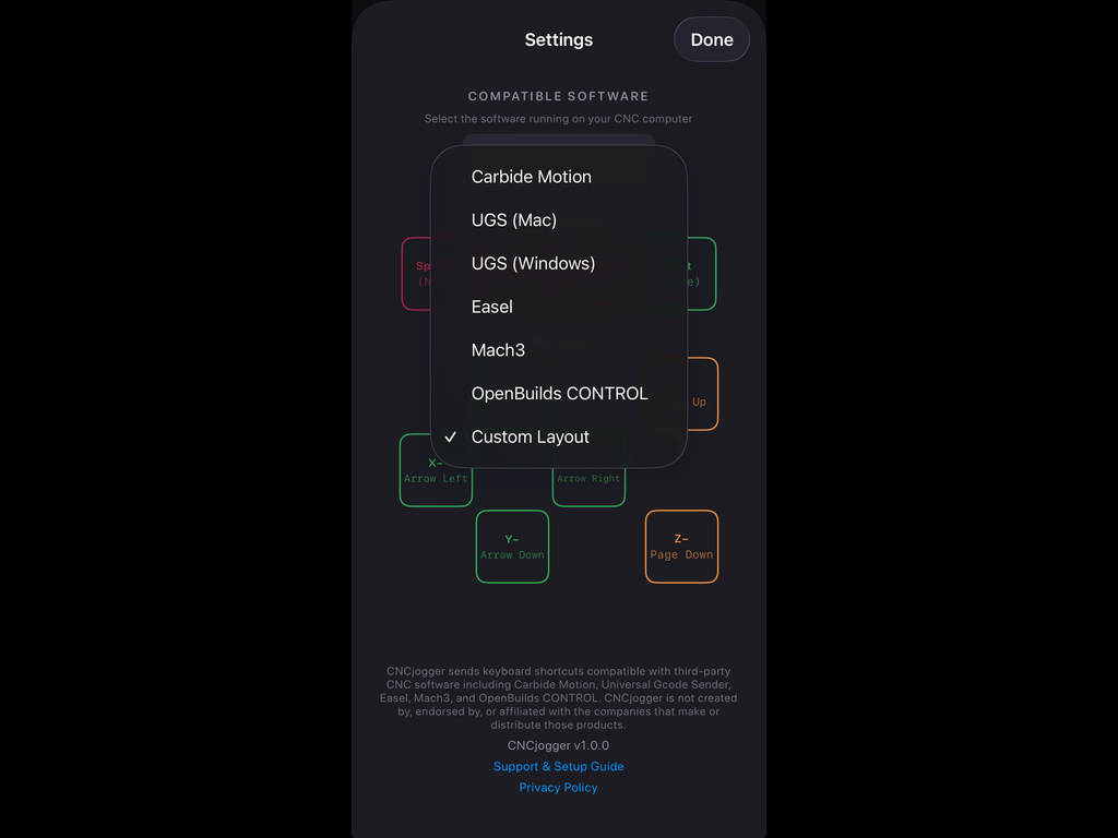 CNCjogger Stick — Wireless CNC Jog Control for iPhone & Android