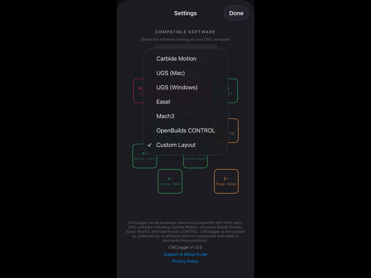 CNCjogger Stick — Wireless CNC Jog Control for iPhone & Android